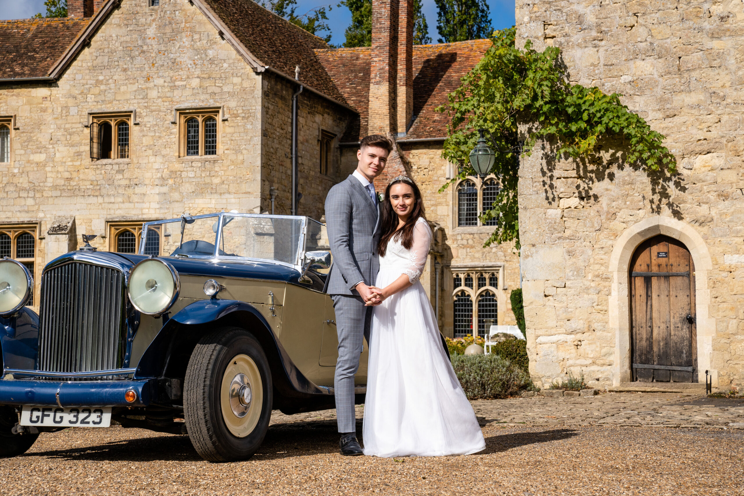 Documentary wedding portraits of Bride and Groom photographed by Notley Abbey Wedding Photographer