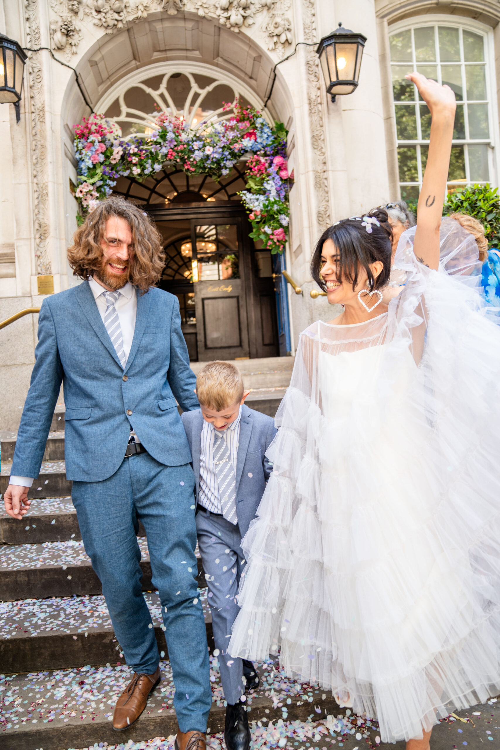 Chelsea Old Town Hall wedding Photographer confetti moments