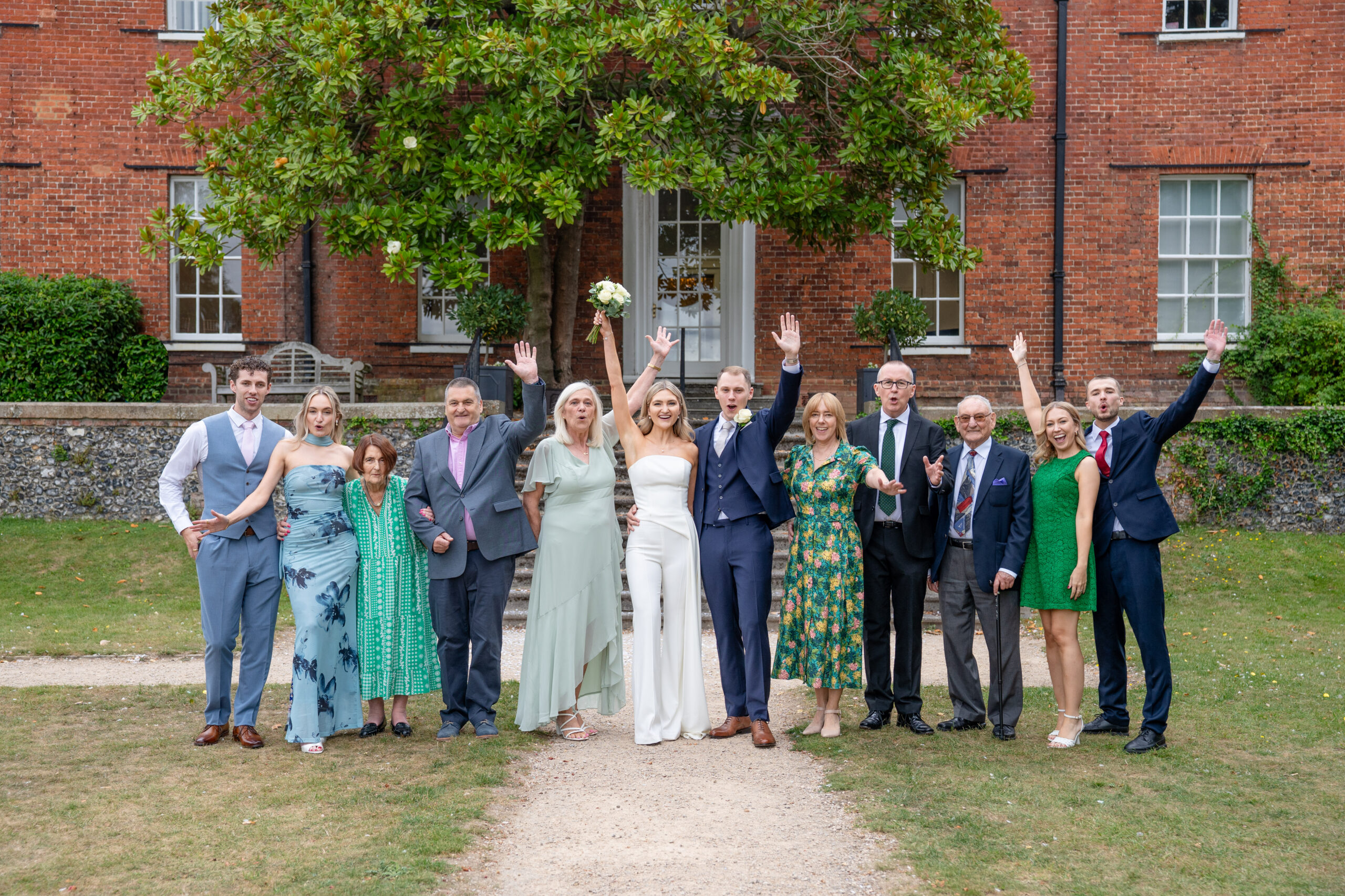 Group photo with family on the Georgian staircase, fun photo moment