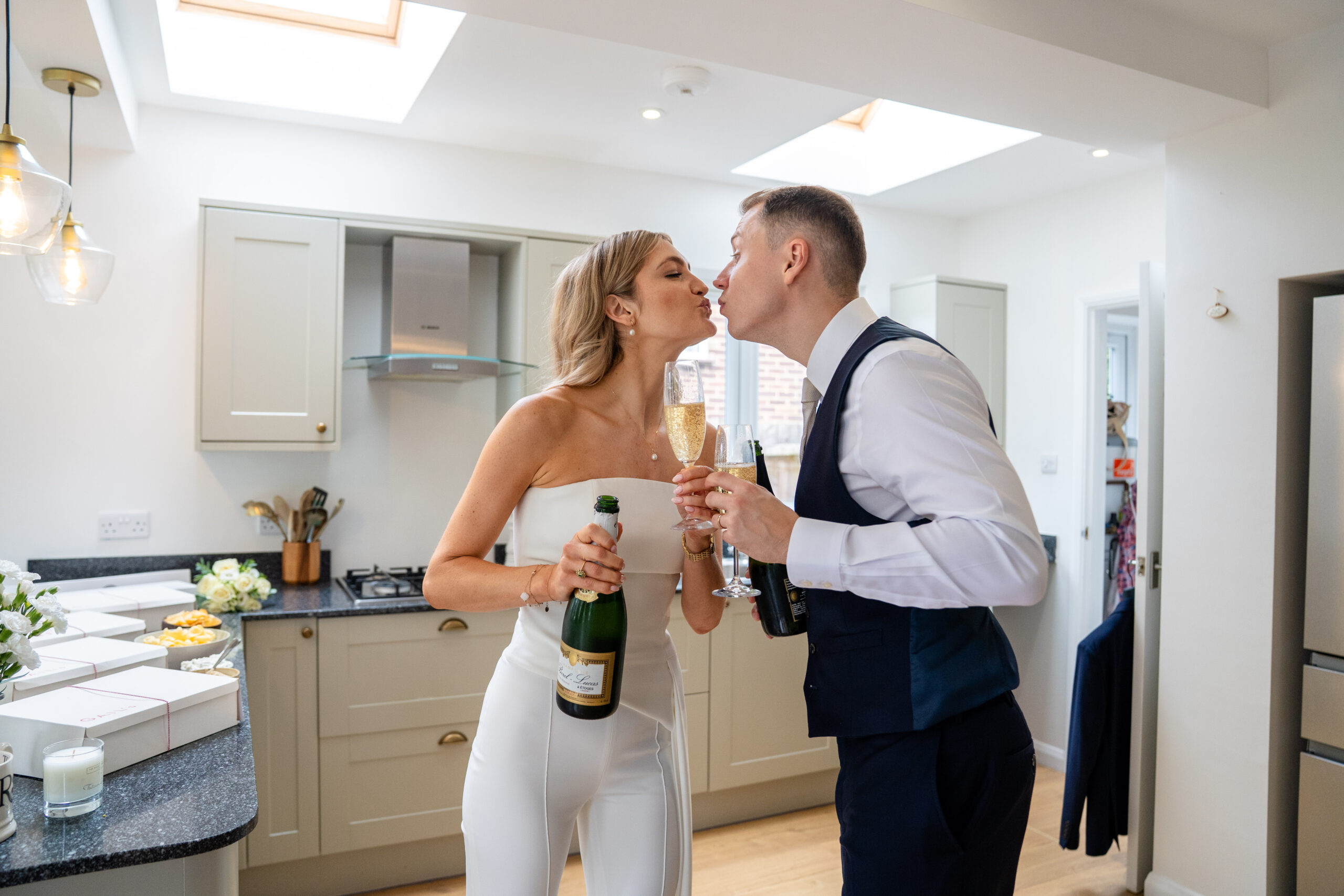 The reception at bride and grooms house