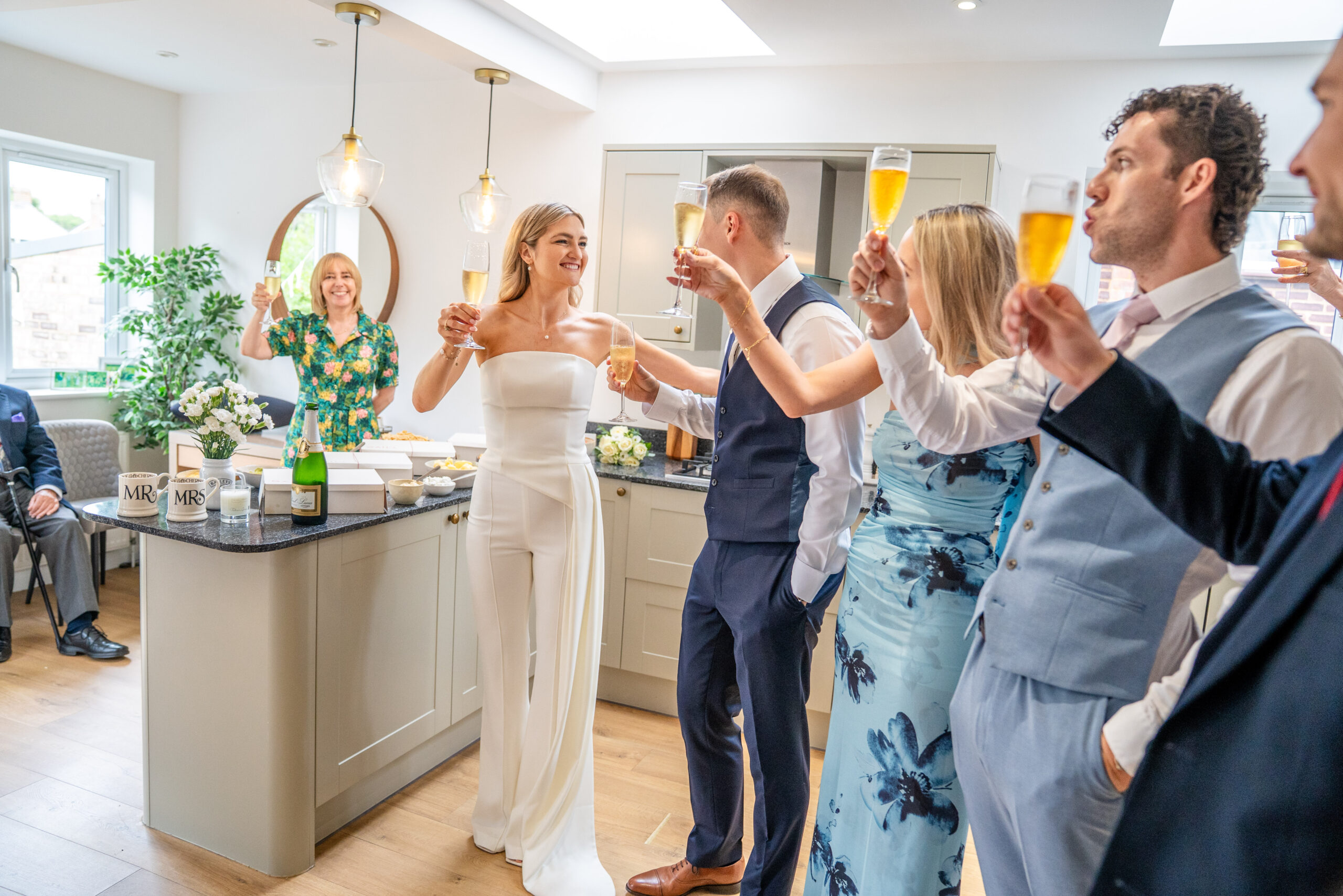 The reception at bride and grooms house