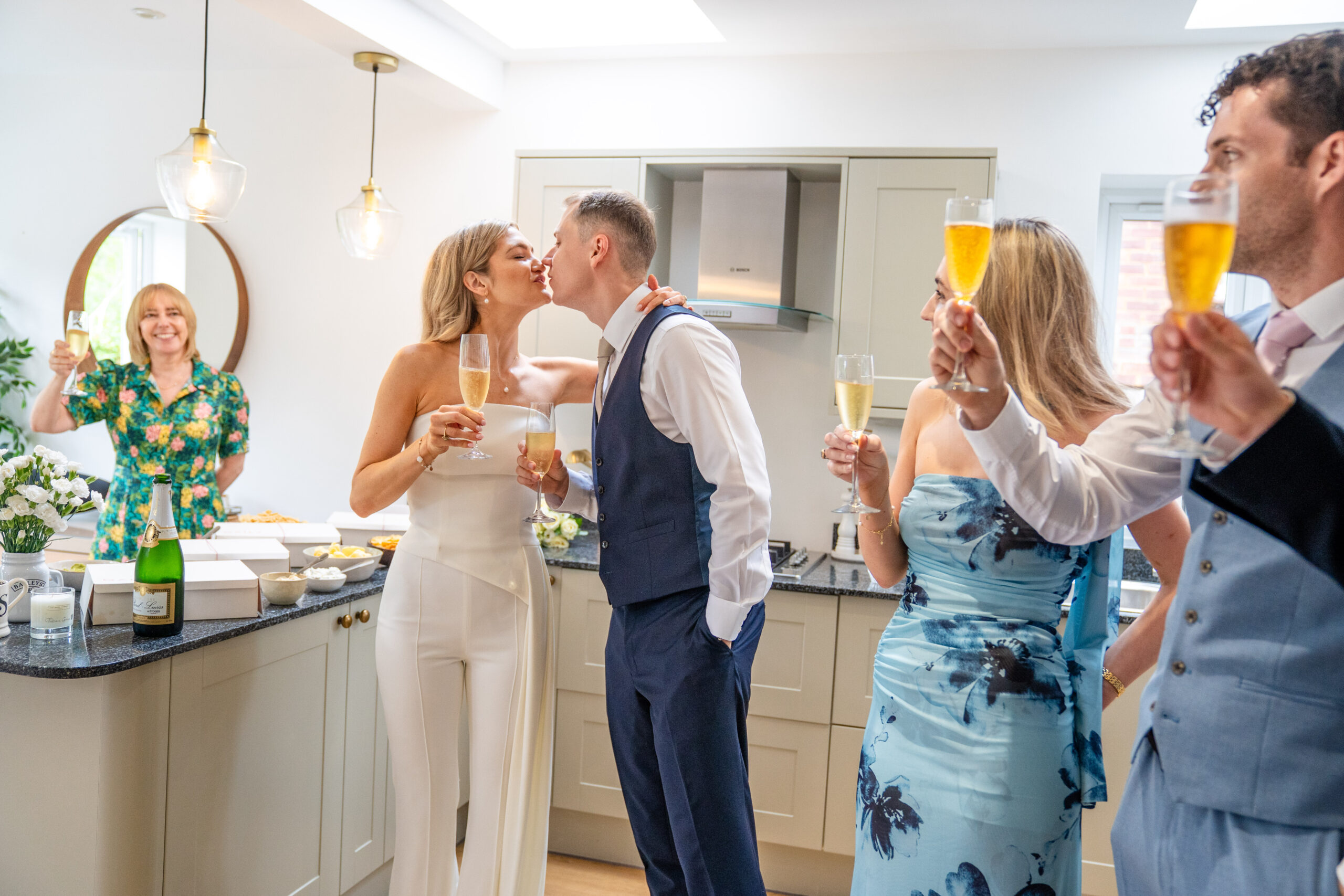 The reception at bride and grooms house