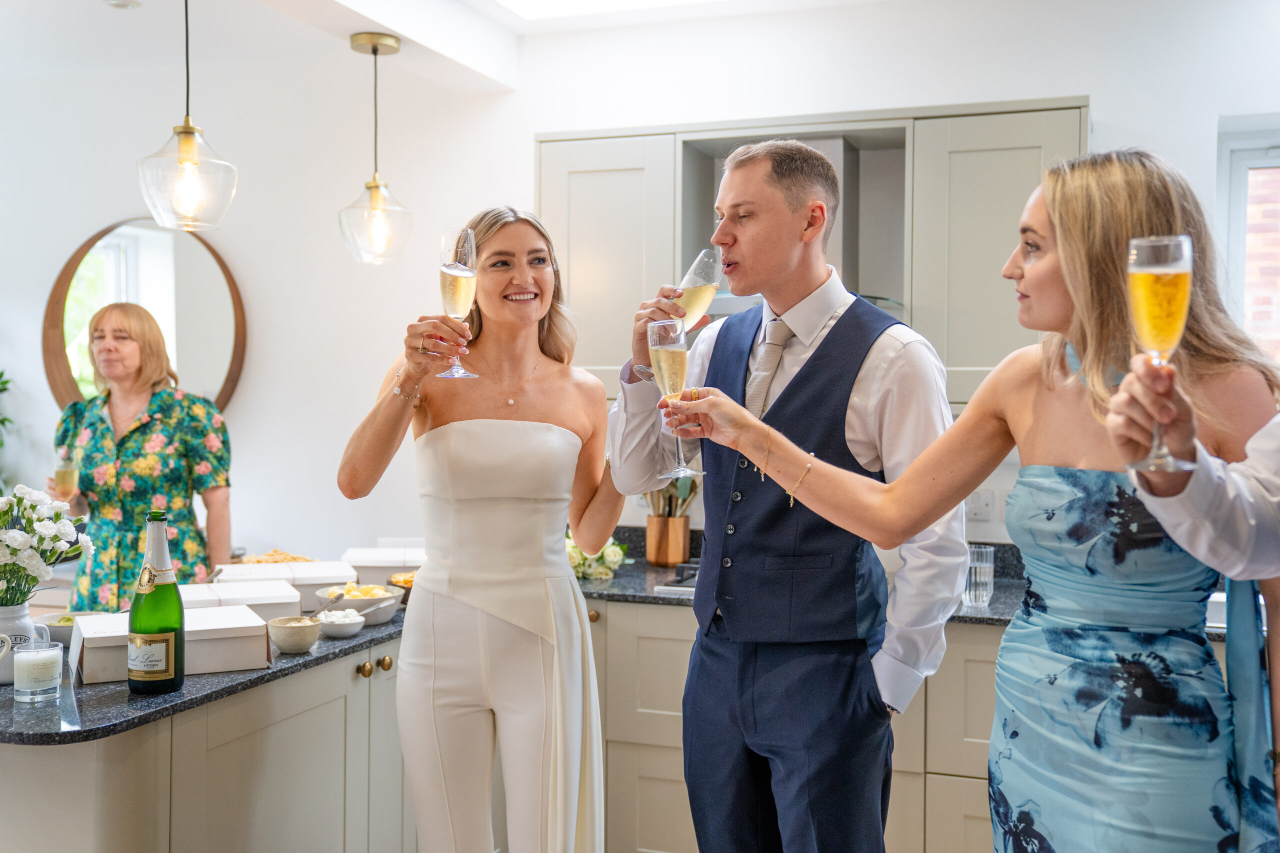 The reception at bride and grooms house