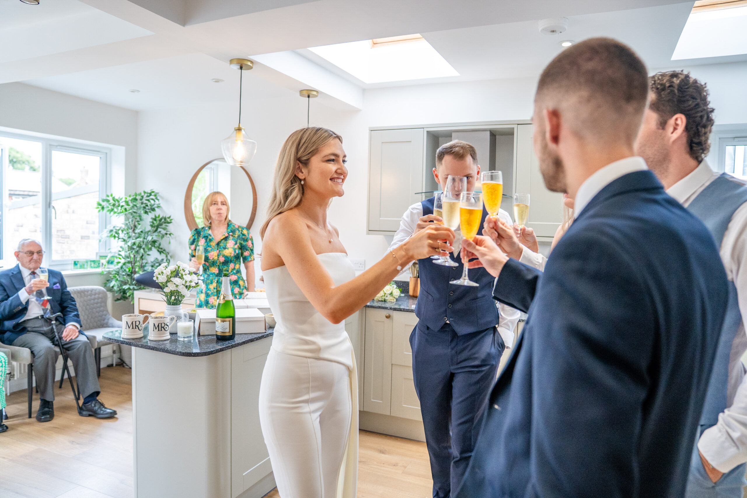 The reception at bride and grooms house