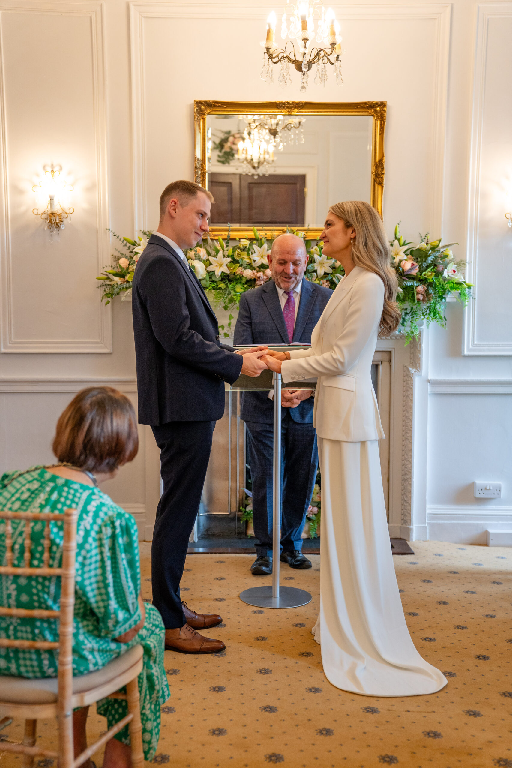 Emotional moment during vows in Surrey ceremony