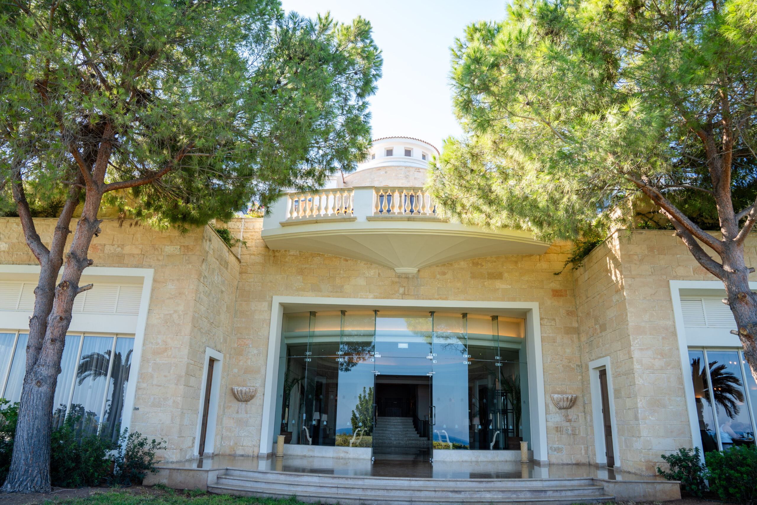 Cyprus wedding photographer photographing the outside of the Anassa Hotel