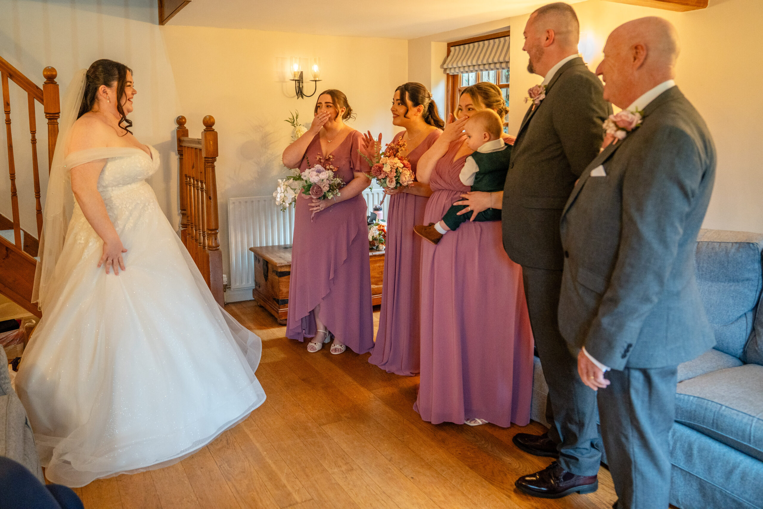 Bride getting ready in the Oaks Farm cottage — captured by South London wedding photographer