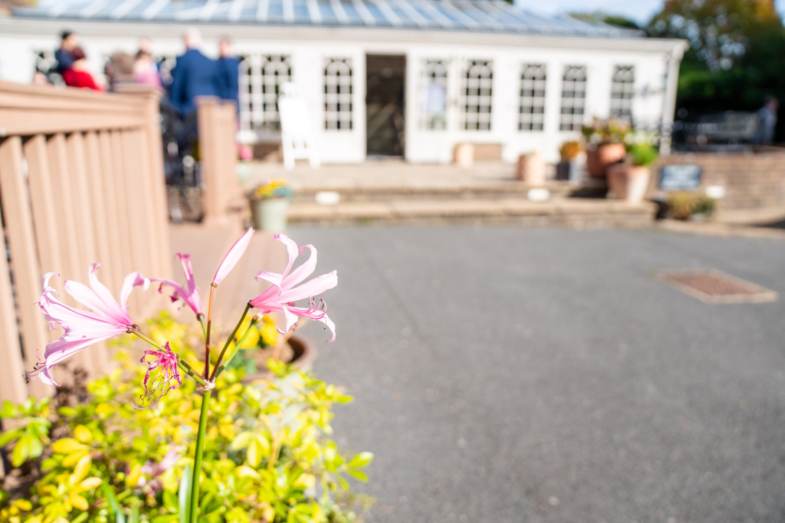 Oaks farm wedding venue exterior captured by south London wedding photogrpaher