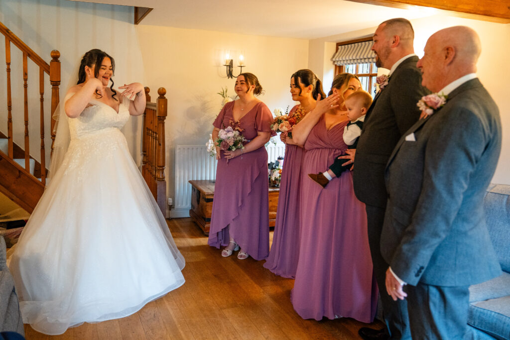 Natural documentary-style bridal prep at Oaks Farm wedding venue in Croydon