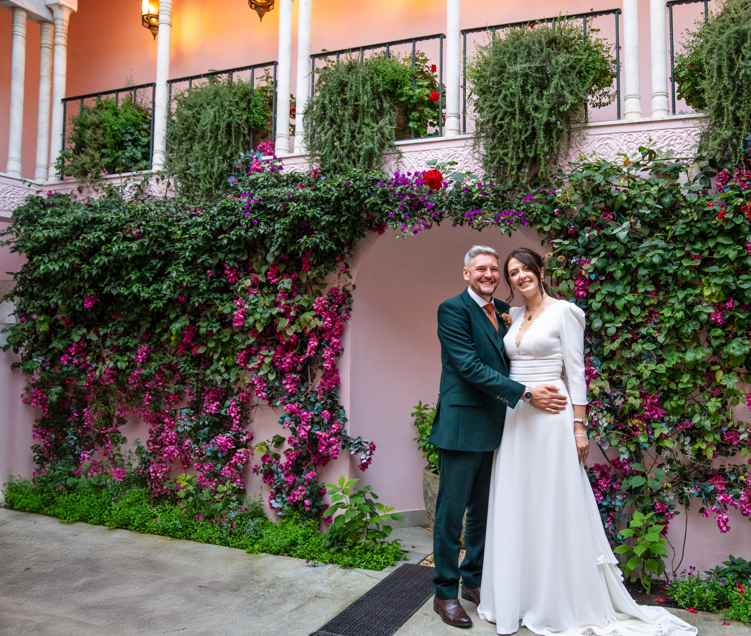 Relaxed bride and groom portraits in kent venue Port Lympne captured by kent wedding photographer