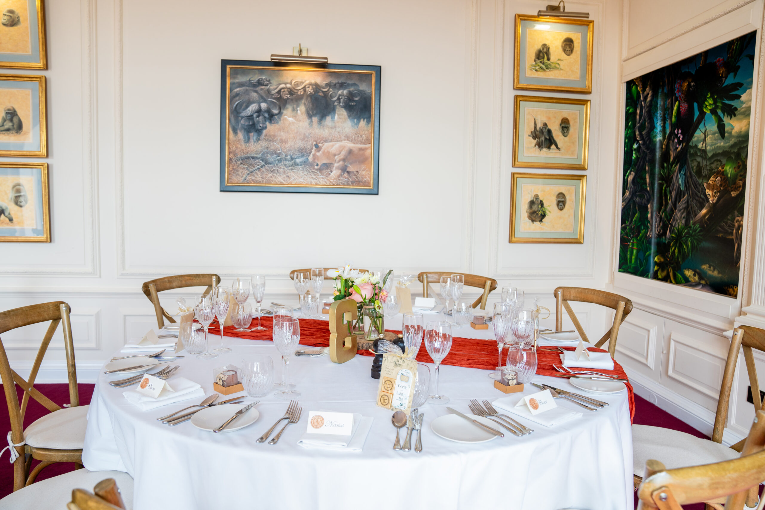 Inside the repletion at Port Lympne, beautifully deocrated rooms