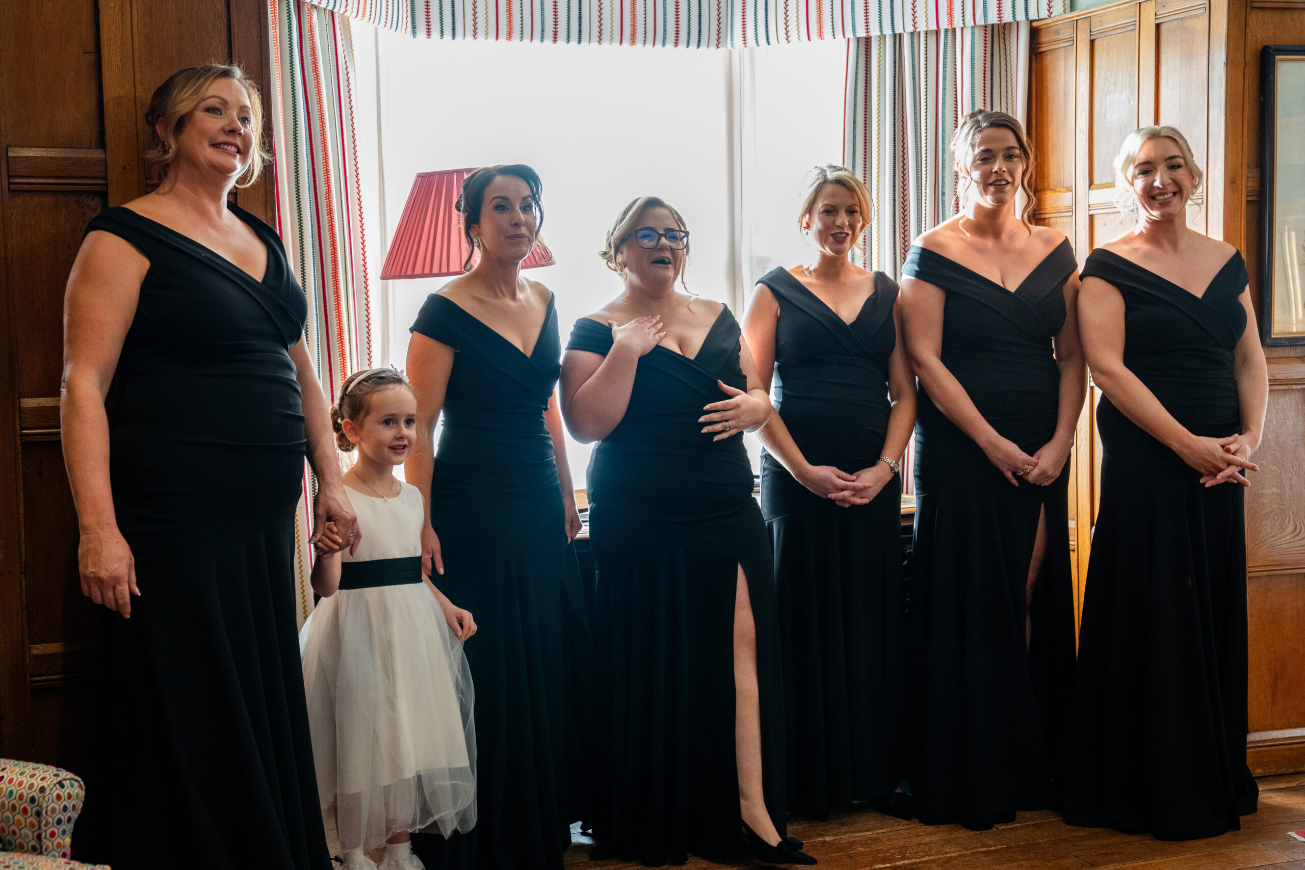 Natural wedding photography first look moment with bride at  in South Yorkshire