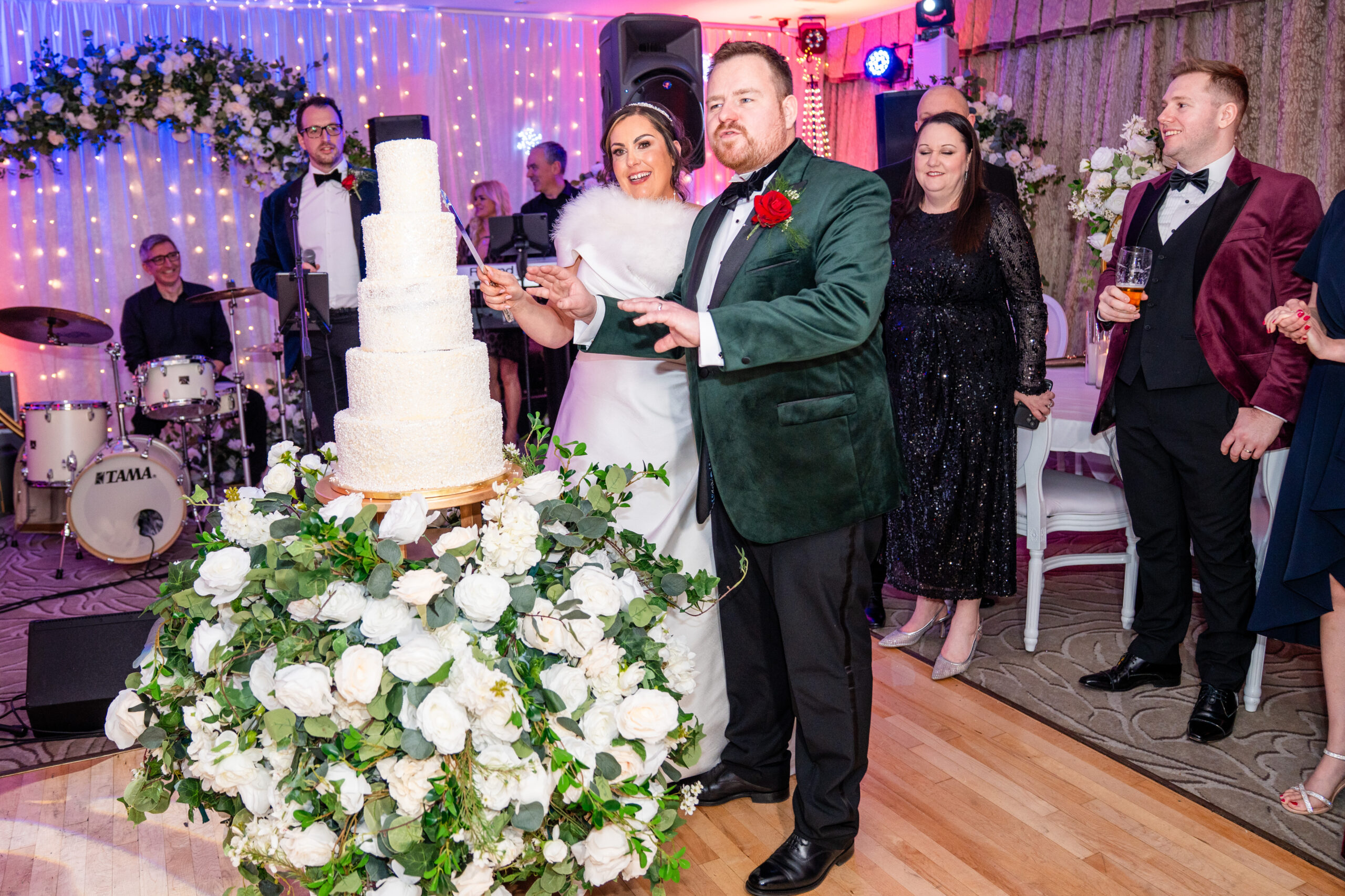 Candid wedding moments during a winter wedding at Wentbridge House Hotel