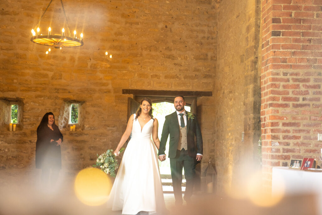 Inside the barn at Hooton Pagnell Hall 